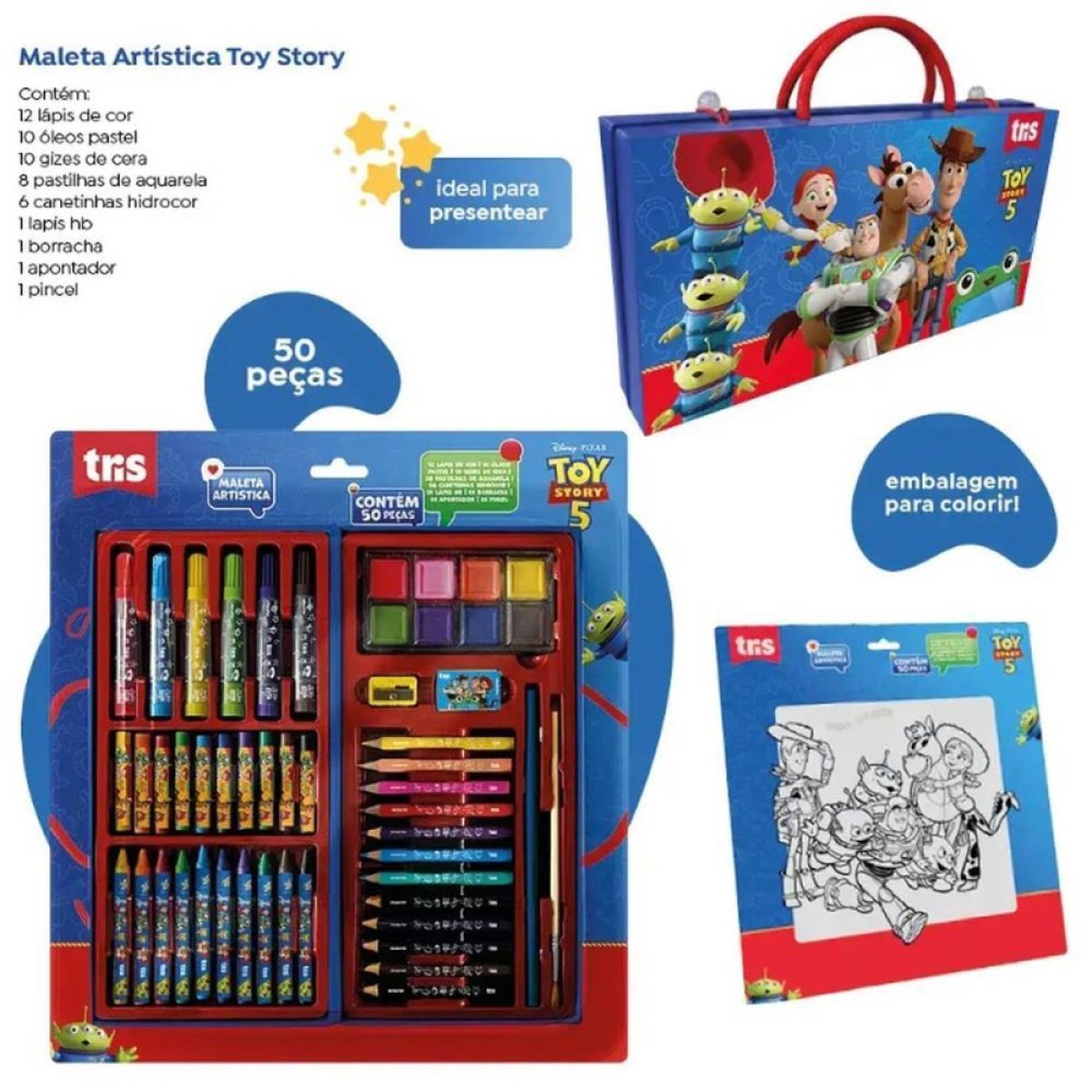 Maleta Para Pintura Toy Story 50 Pecas