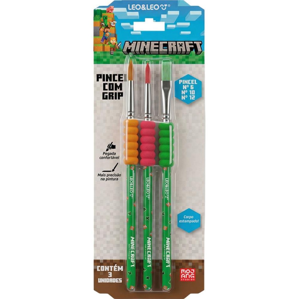 Pincel Artesanal Minecraft Grip Ergonomico 3mod