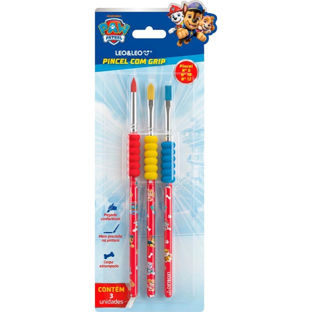 Pincel Artesanal Patrulha Canina Grip Ergon.3mod.