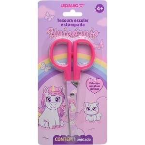 Tesoura Escolar Decorada Unicornio 13cm