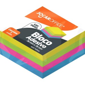 Bloco De Recado Autoadesivo Jocar Colorido Neon 76x76 400f