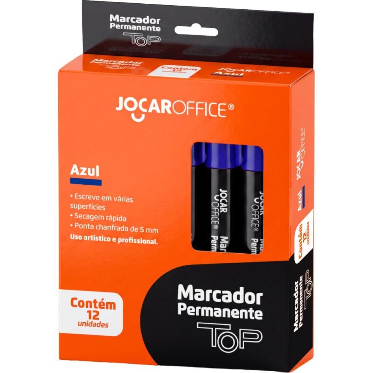 Pincel Marcador Permanente Jocar Chanfrado Top Azul