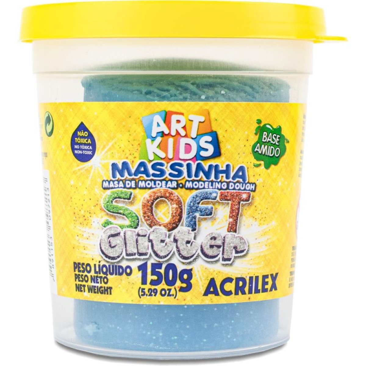 Massa Para Modelar Soft 150g.azul Glitter Bs.amido