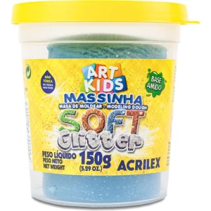 Massa Para Modelar Soft 150g.azul Glitter Bs.amido