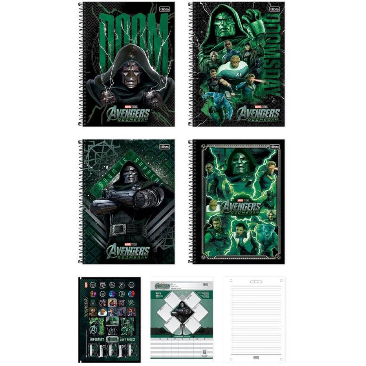 Caderno 01x1 Capa Dura Vingadores Doutor Destino 80fls