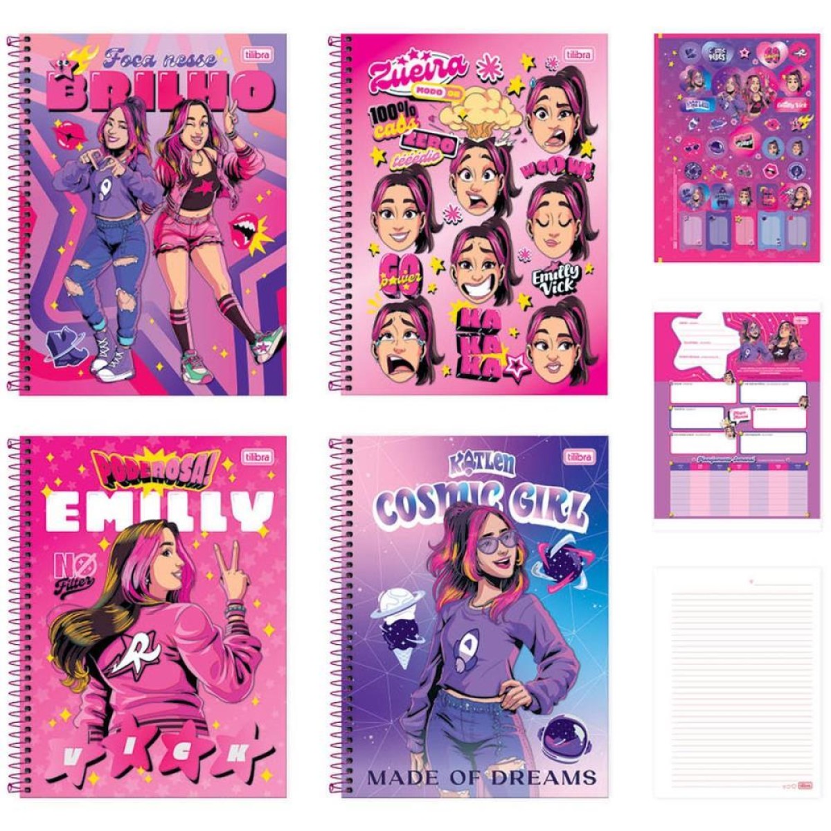 Caderno 10x1 Capa Dura Dos Rosa 160fls