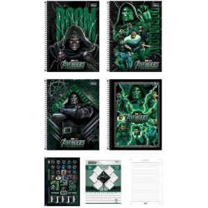 Caderno 10x1 Capa Dura Vingadores Doutor Destino 160fls