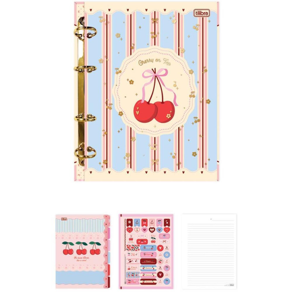 Caderno Argolado Amarena 80fls