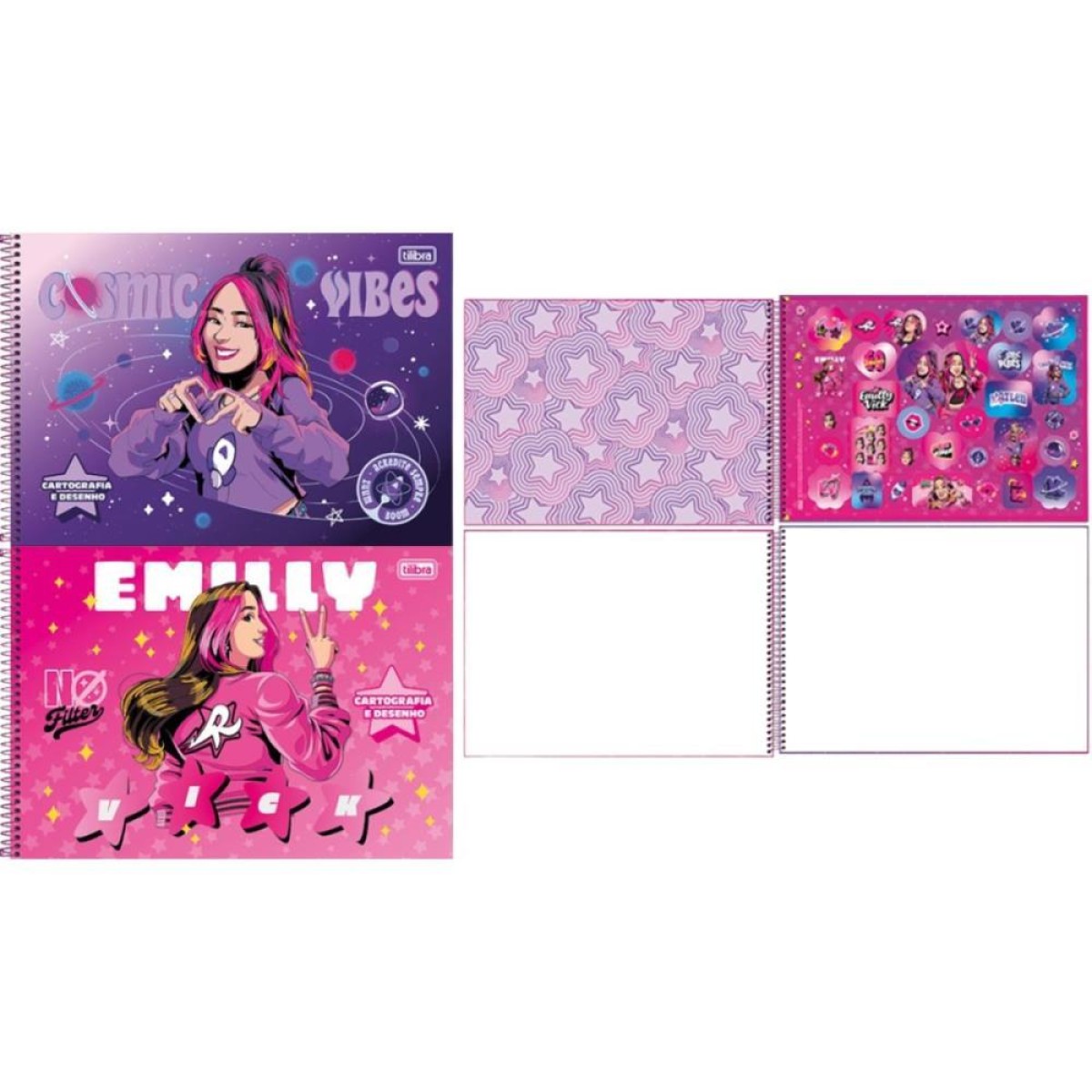 Caderno Desenho Univ Capa Dura Dos Rosa 80fls. Espiral