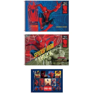 Caderno Desenho Univ Capa Dura Spider Man 80fls. Espiral