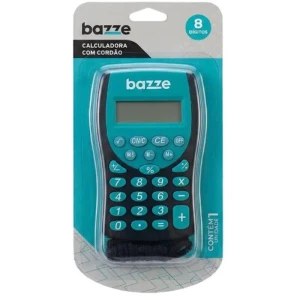 Calculadora De Bolso 8dig. Bazze Preto/turquesa C/cordao