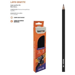 Lapis Preto Sextavado Bazze Hb Preto 12unid.