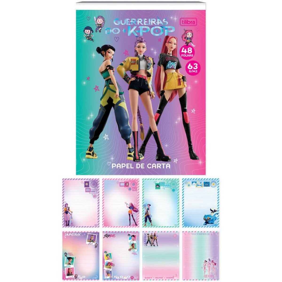 Papel De Carta Decorado Guerreiras Do K-pop 48f 8estampas