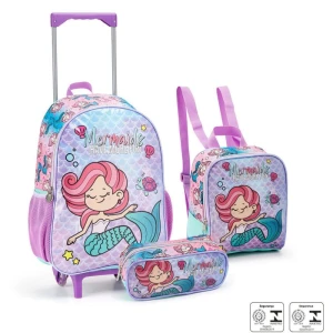 Mochila Infantil Com Rodinha Sereia/unicornio Lanc+est (s)