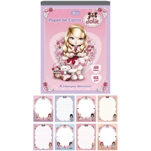 Papel De Carta Decorado Jolie 48fls 8 Estampas 63g.
