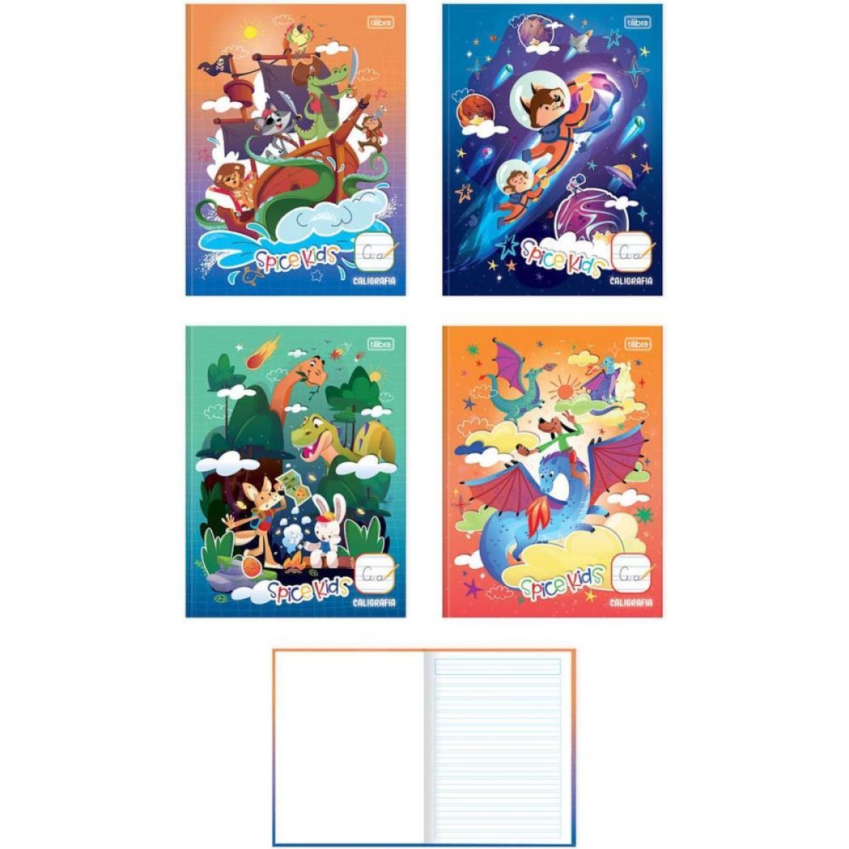 Caderno Caligrafia Capa Dura Spice Kids 40fls Brochura Masculino