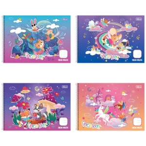 Caderno Desenho Univ Capa Dura Spice Kids Meia Pauta 40f Fem