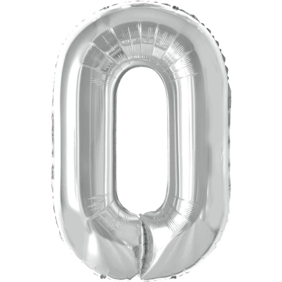 Balao Metalizado Numero 0 Prata 70cm.