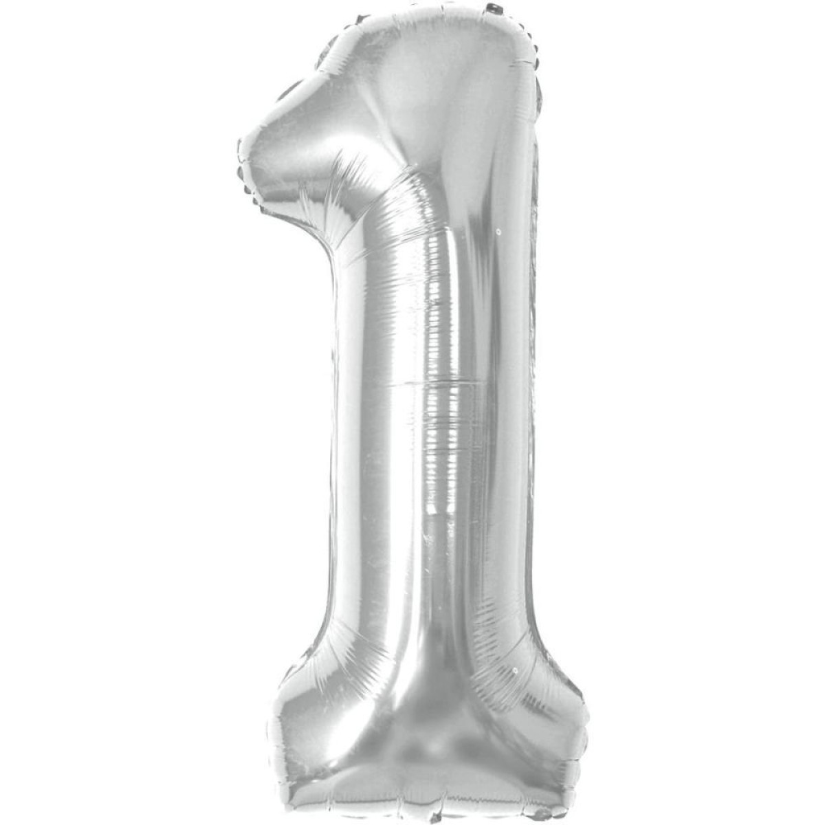 Balao Metalizado Numero 1 Prata 70cm.