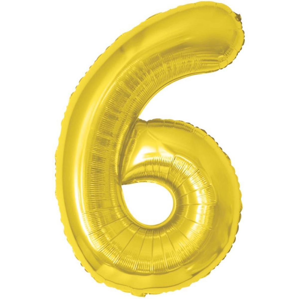 Balao Metalizado Numero 6 Dourado 70cm.