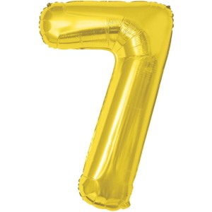 Balao Metalizado Numero 7 Dourado 70cm.
