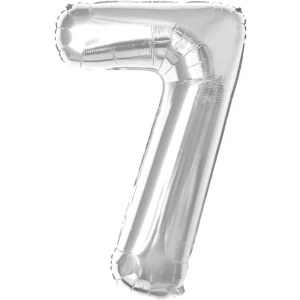 Balao Metalizado Numero 7 Prata 70cm.