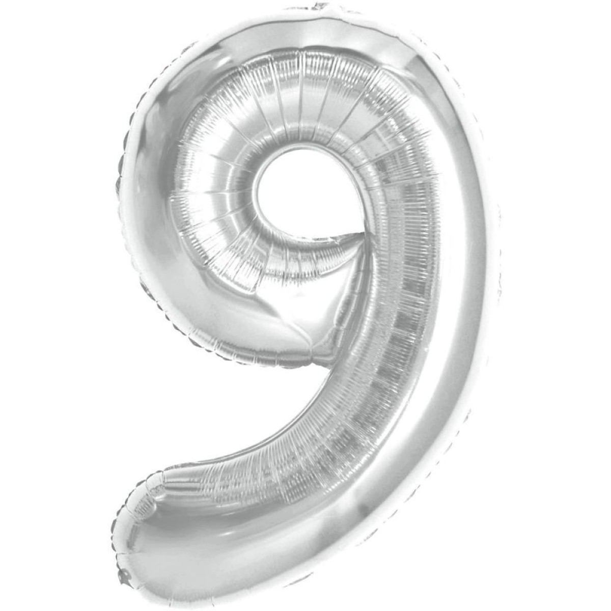 Balao Metalizado Numero 9 Prata 70cm.