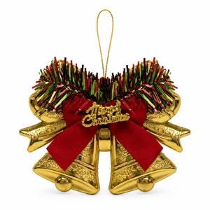 Artigo Para Decoracao Natal Enfeite Sino 9x12cm Ouro