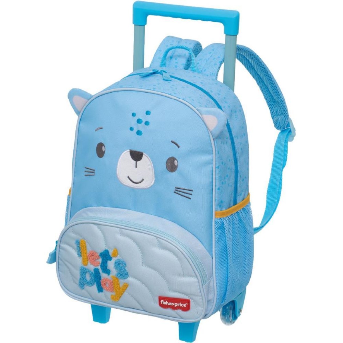 Mochila Infantil Com Rodinha Fisher Price Play Time Azul
