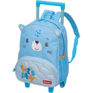 Mochila Infantil Com Rodinha Fisher Price Play Time Azul