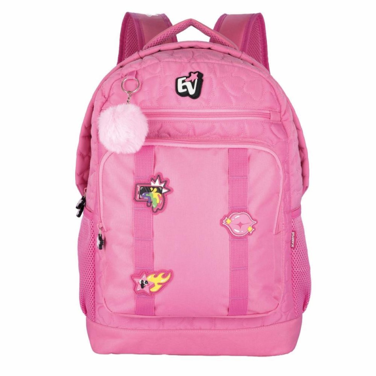 Mochila Emilly Vick College Coracao Rosa