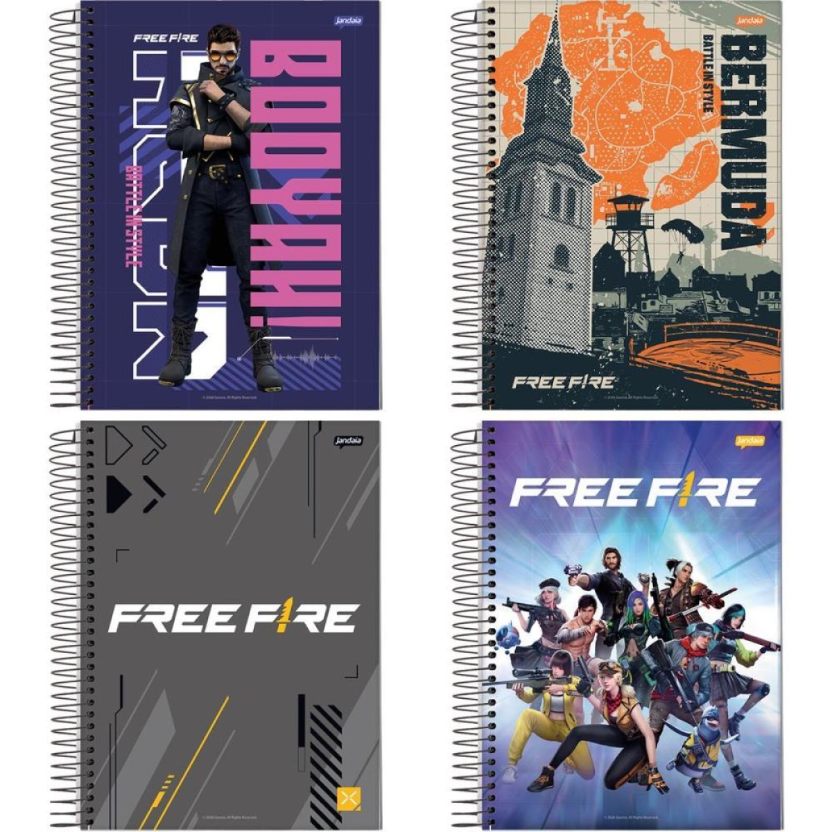 Caderno 10x1 Capa Dura Free Fire 160fls.