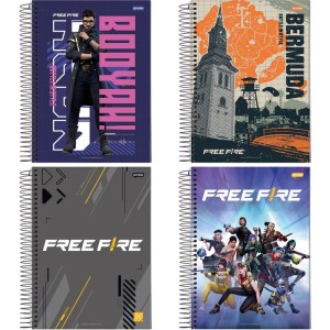 Caderno 10x1 Capa Dura Free Fire 160fls.