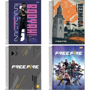 Caderno 10x1 Capa Dura Free Fire 160fls.
