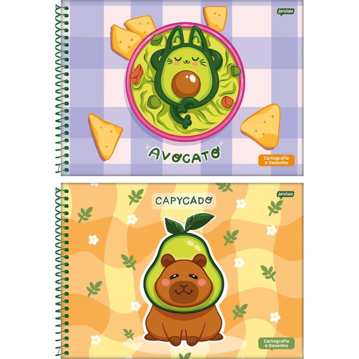 Caderno Desenho Univ Capa Dura Avocado Espiral 80fls.