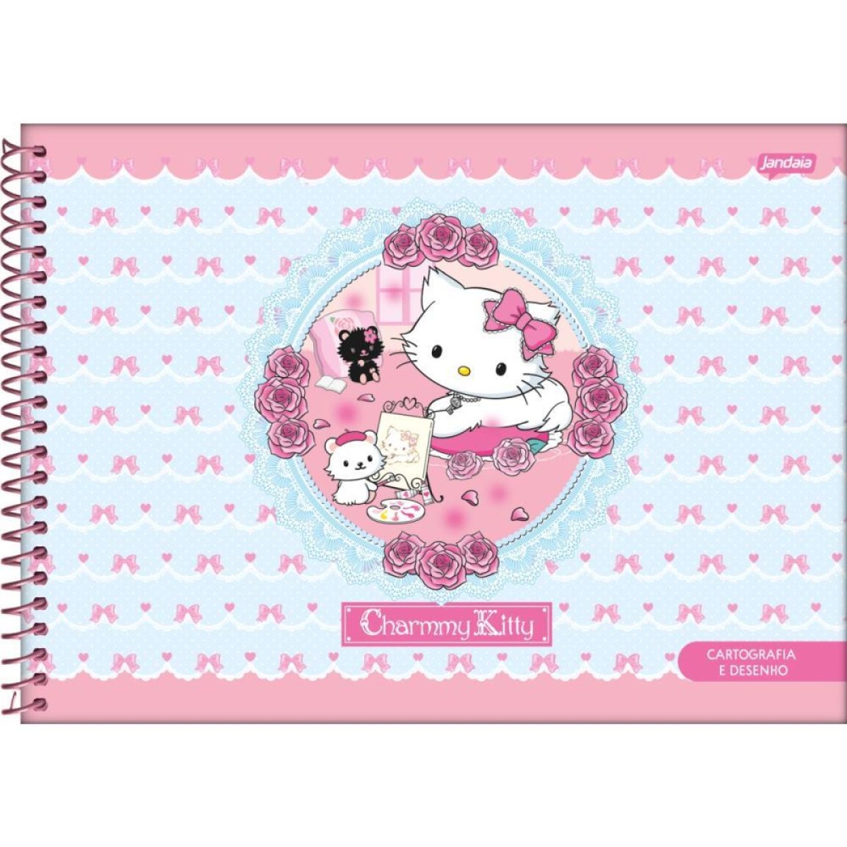 Caderno Desenho Univ Capa Dura Charmmy Kitty Espiral 80fls.
