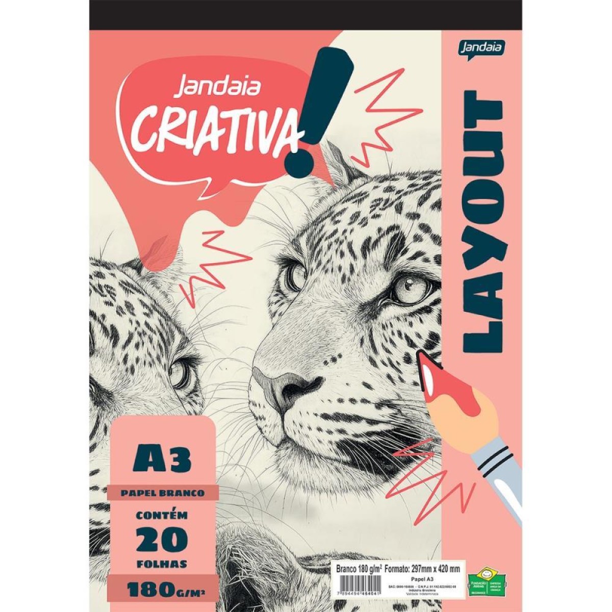 Bloco Para Educacao Artistica Folhas Layout 180g A3 Flex 20fls