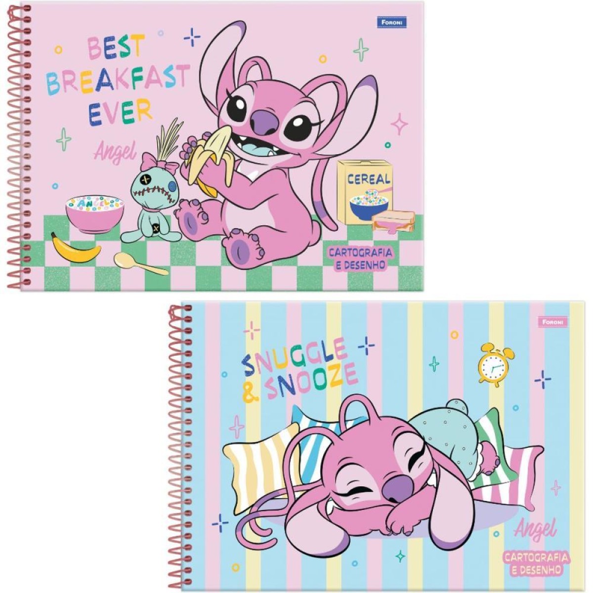 Caderno Desenho Univ Capa Dura Stitch Angel 80fls