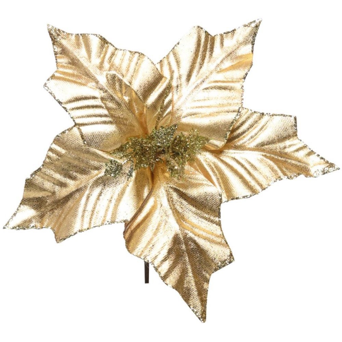 Artigo Para Decoracao Natal Enfeite Flor Ouro 12cm