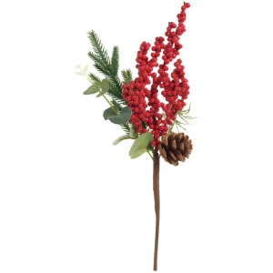 Artigo Para Decoracao Natal Galhos Grande Azevinho Vm 38cm