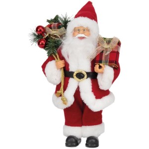 Artigo Para Decoracao Natal Papai Noel C/presente Xadrez 30cm