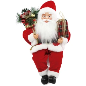 Artigo Para Decoracao Natal Papai Noel Sentado C/arranj Present 45cm