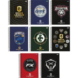 Caderno 01x1 Capa Dura Kings League Brasil 80fls.