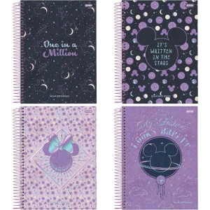 Caderno 01x1 Capa Dura Mickey Arts Magic 80fls.