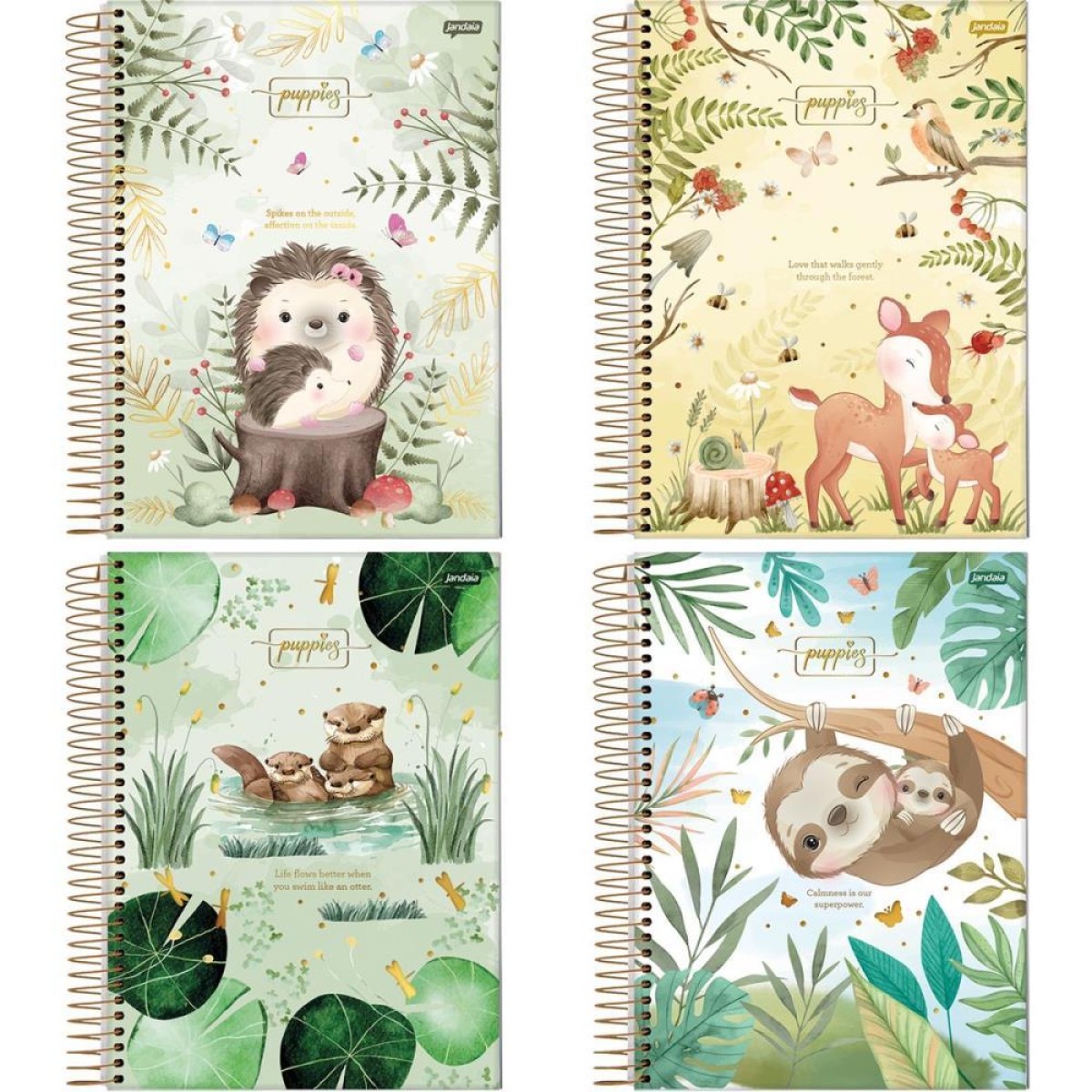Caderno 01x1 Capa Dura Puppies 80fls.