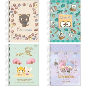 Caderno 01x1 Capa Dura Sanrio Friends 80fls.