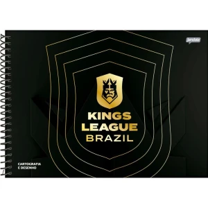 Caderno Desenho Univ Capa Dura Kings League Brasil Esp.80fls.