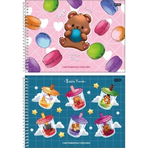 Caderno Desenho Univ Capa Dura Mochi Espiral 80fls.