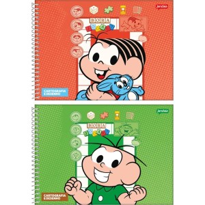 Caderno Desenho Univ Capa Dura Turma Da Monica Espiral 80fls.
