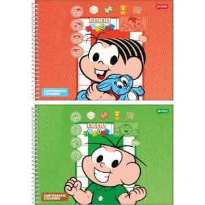 Caderno Desenho Univ Capa Dura Turma Da Monica Espiral 80fls.